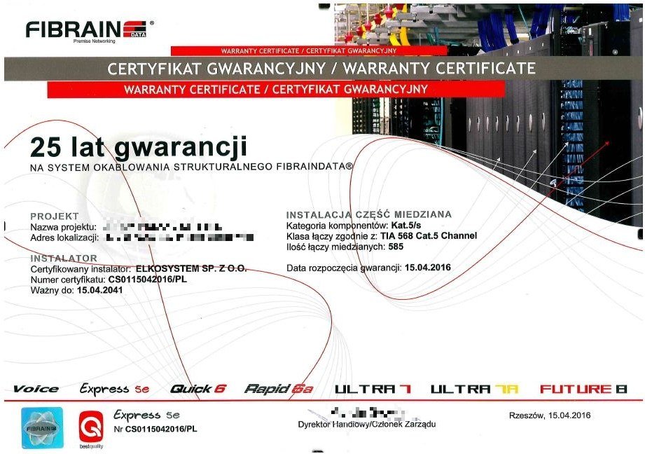 sieci strukturalne, instalacje niskoprądowe, sieci bezprzewodowe, diagnostyka sieci narzędziami pomiarowymi FLUKE, szafy krosowe, sieci internetowe, instalacje światłowodowe, instalacje dedykowane, instalacje pneumatyczne